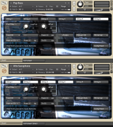 Two Gtak5 instruments in Kontakt5 rack